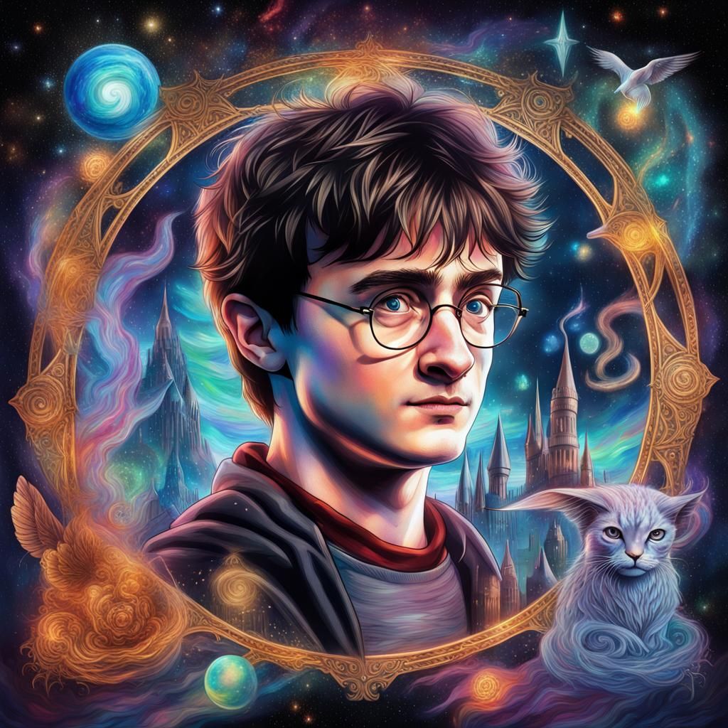 Harry Potter in Cosmic Astral Illustration