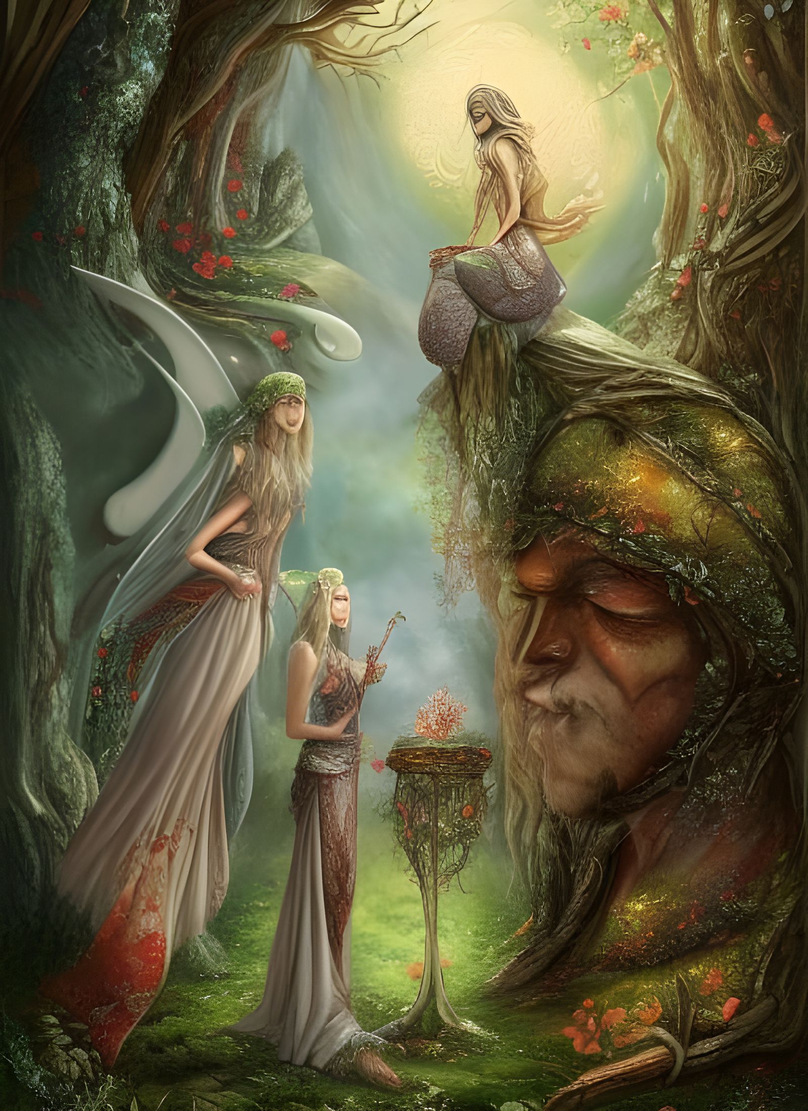 Elemental Love: Fantasy Elves in Ultra HD Illustration