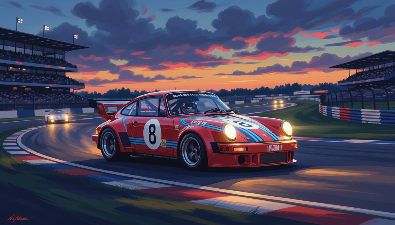 Porsche 911 RSR Le Mans, Neo-Impressionist Style