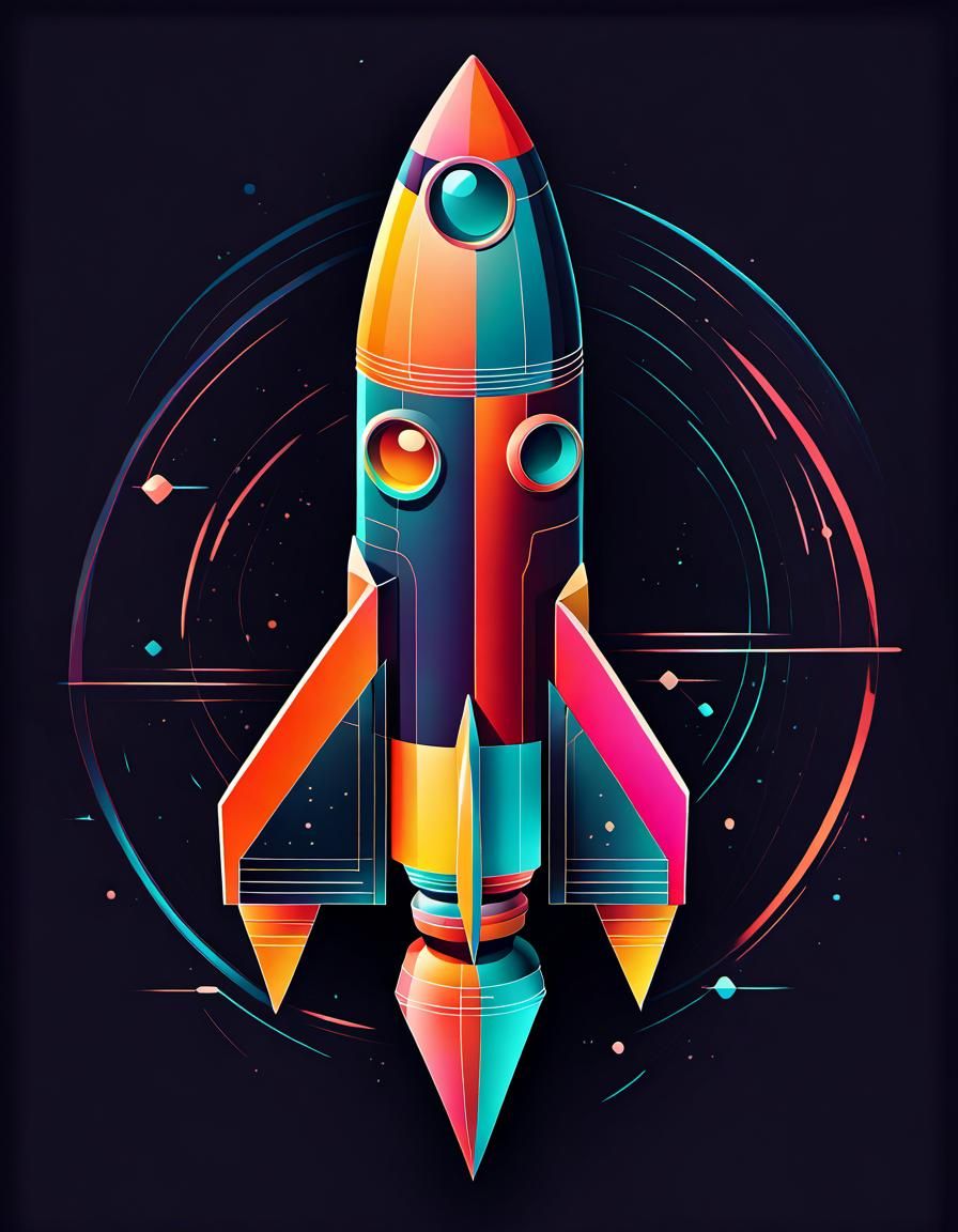 Vector Retro Rocket