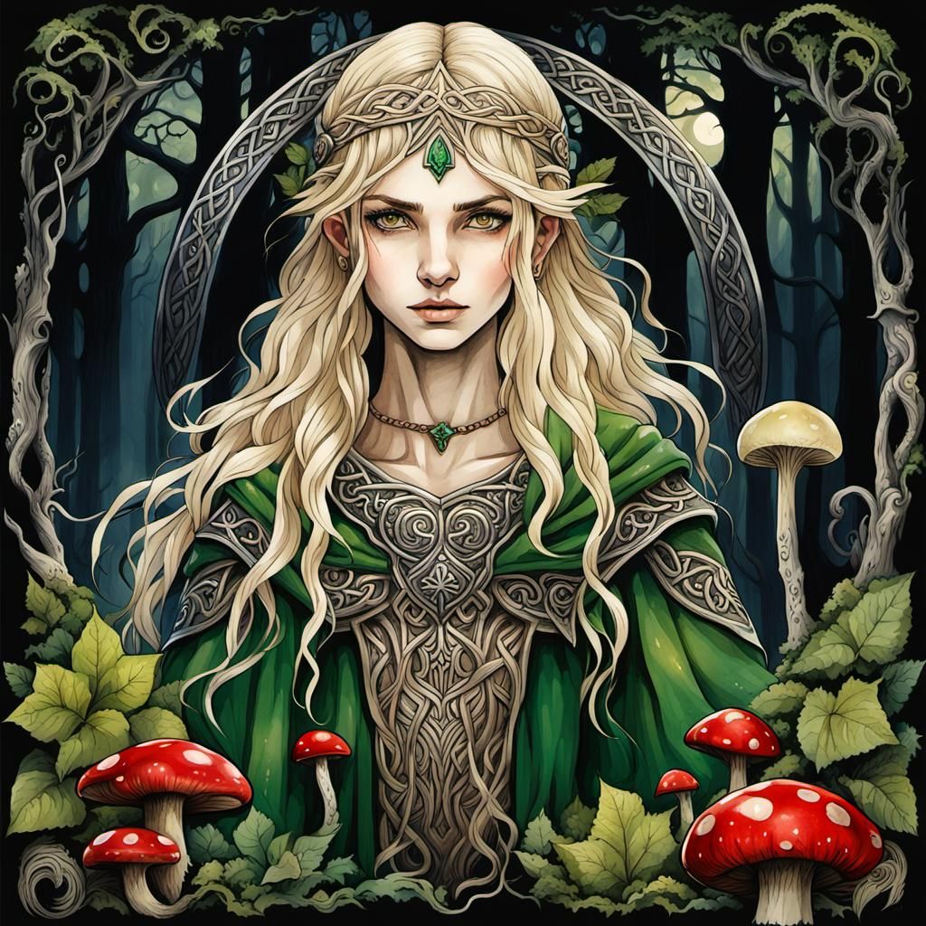 Etherial Elf Archer in High Gothic Forest