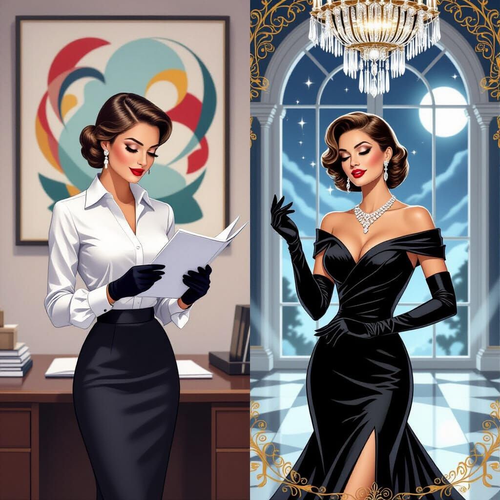 Stylish Secretary Transformation in Art Nouveau Style