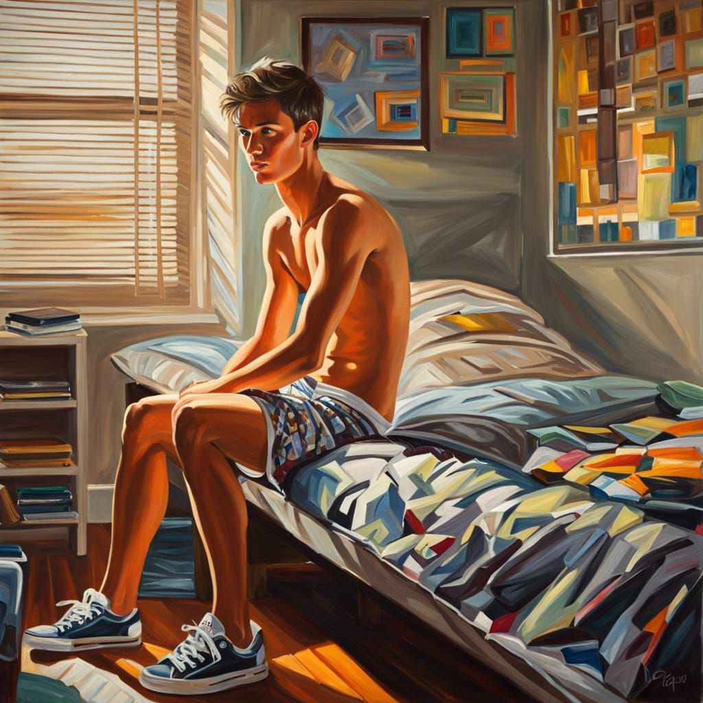 College Student Portrait as Oil Painting