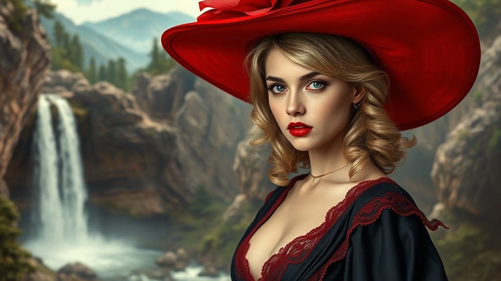 Ethereal Fantasy Portrait of a Maiden in Dramatic Landscape