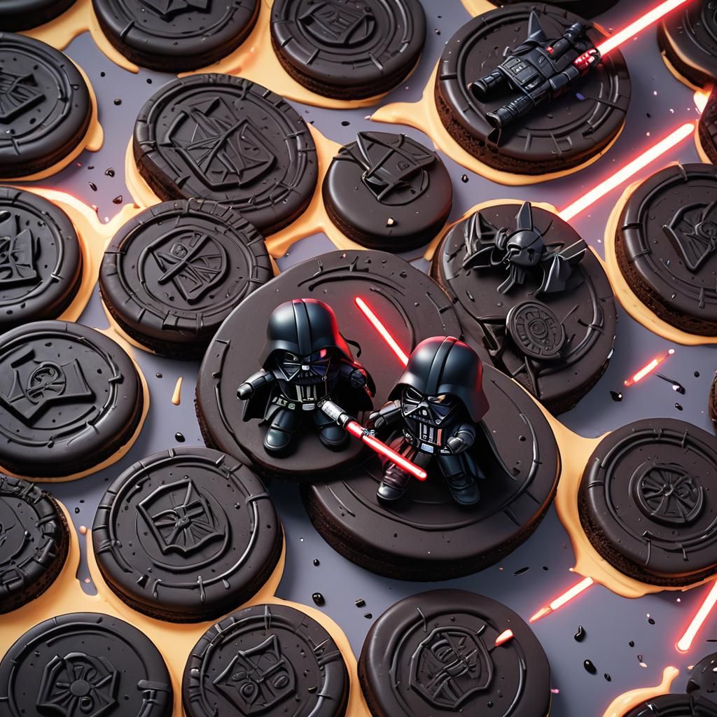 Darth Vader and Spike Clash on Oreo, Anime Art