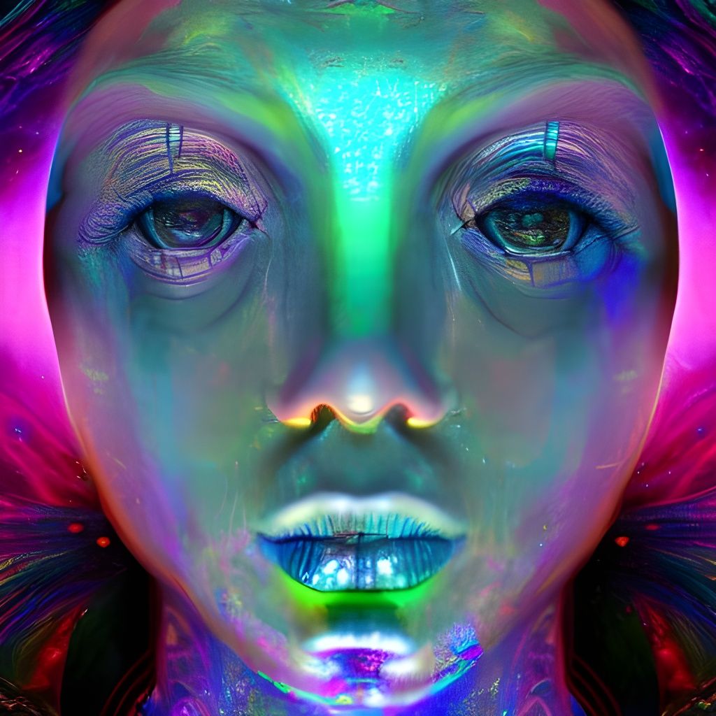 Cosmic Alien Illustration in Visionary Art Style