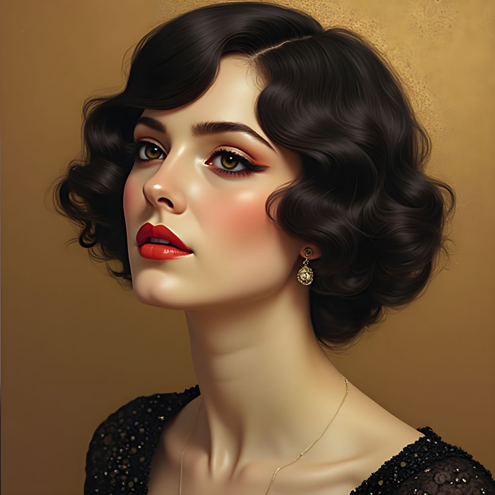 Elegant Art Deco Portrait of a Woman