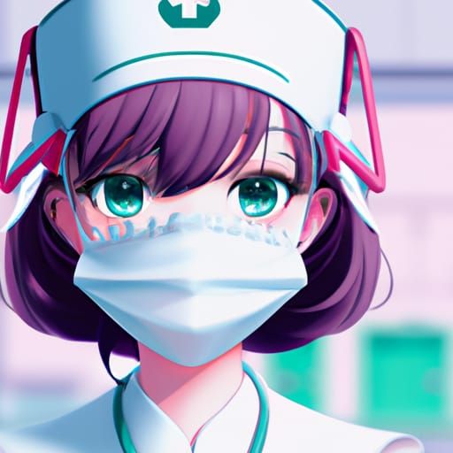 Cute Surgical Nurse Illustration in Studio Ghibli Style