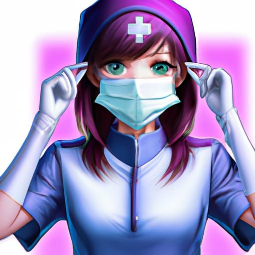 Anime Illustration of a Cute Nurse in Studio Ghibli Style