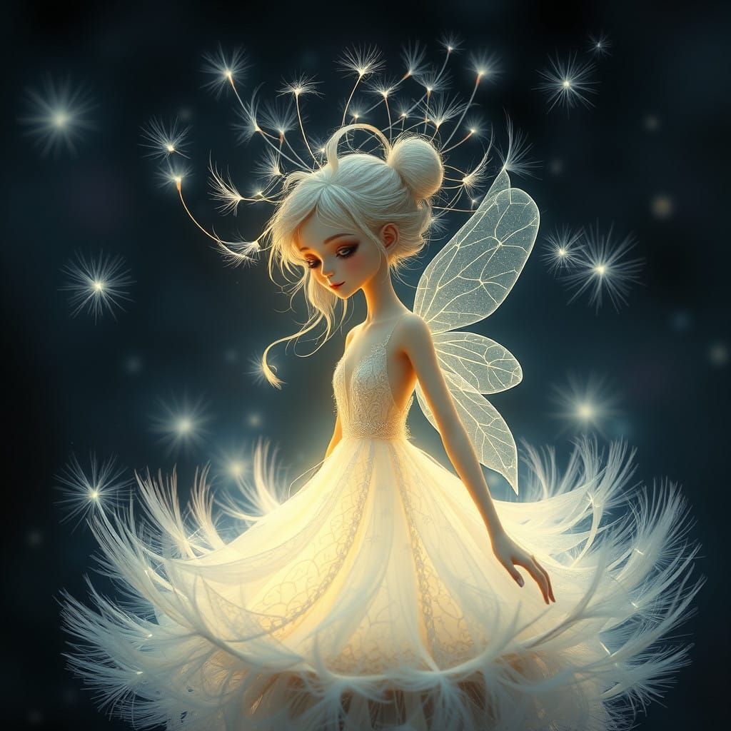 Glowing Dandelion Blossoms into Enchanting Fairy