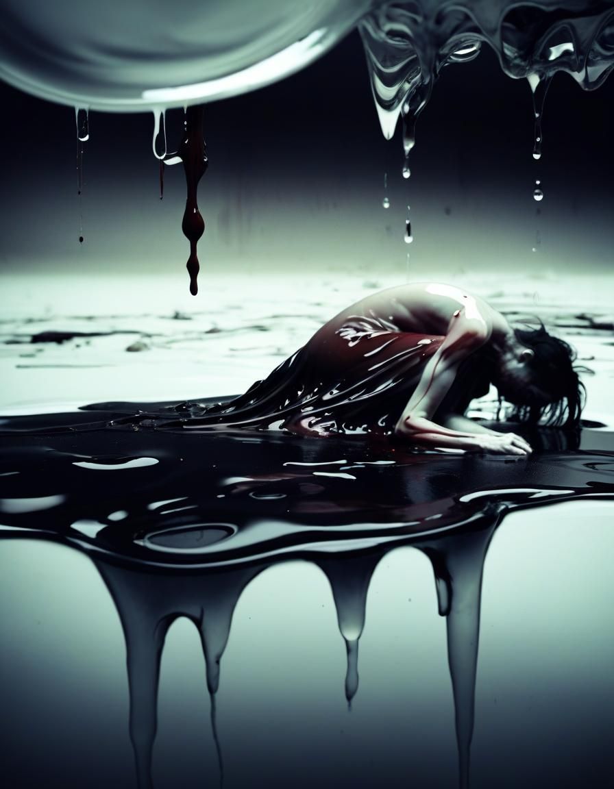 Surreal Abstract Image of Gloopy, Melting Despair