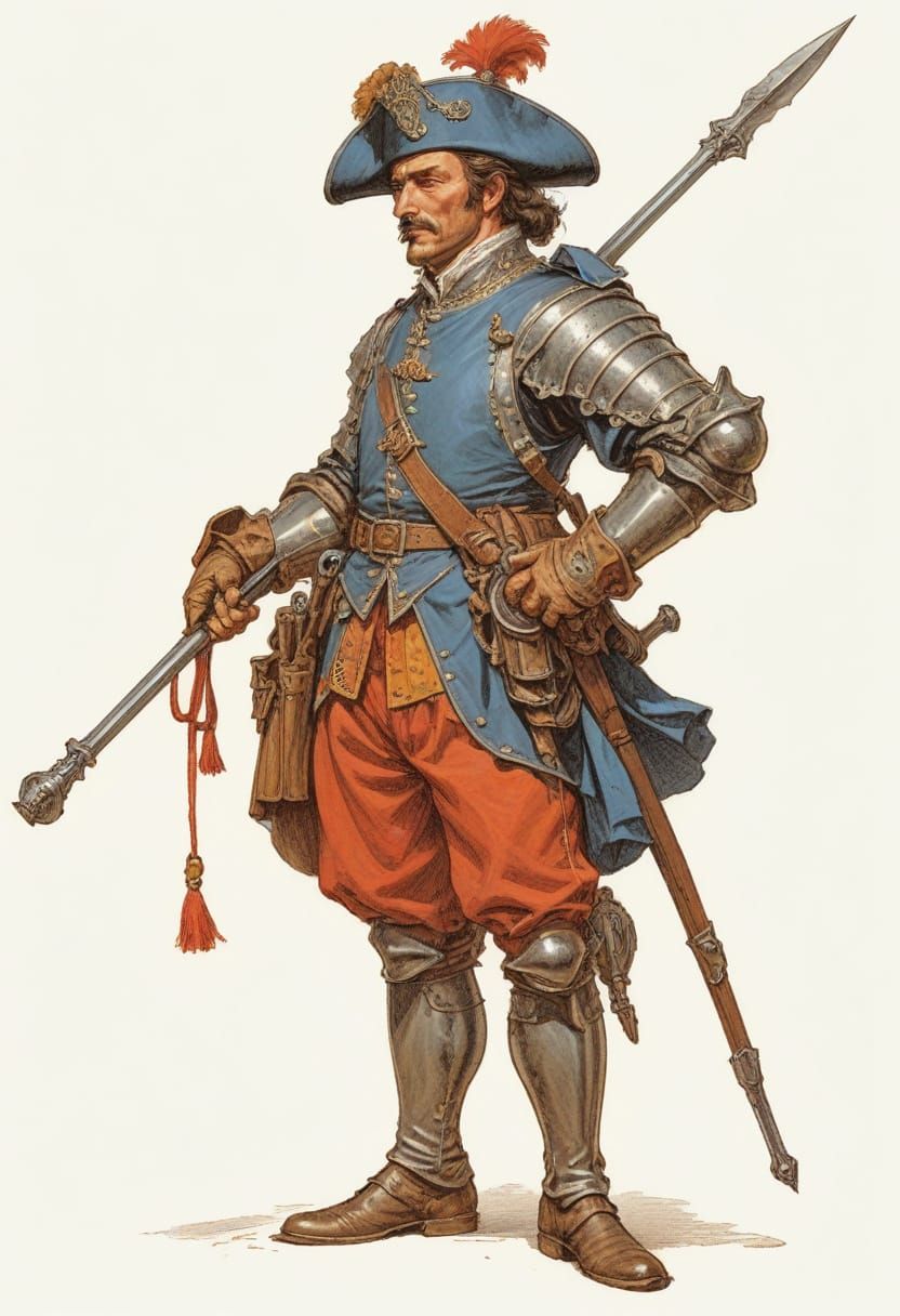 16th Century French Guard in Heroic Fantasy Style