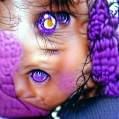 Portrait of a Girl with Purple Eyes