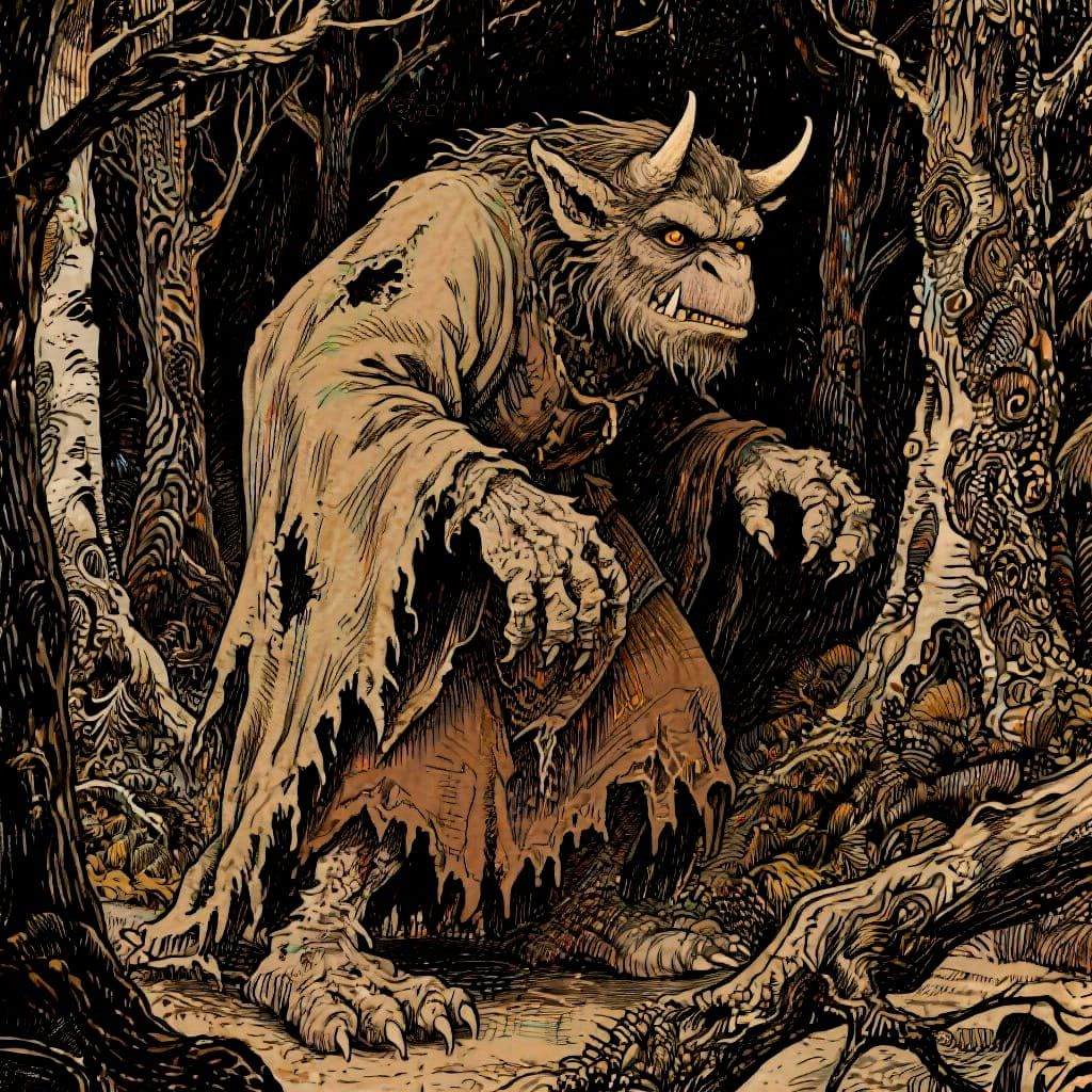 Troll in the Style of Theodor Kittelsen