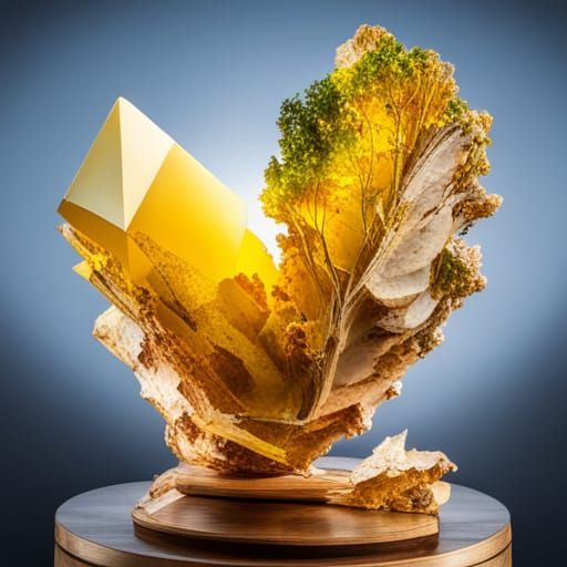 Yellow Crystal Shard with High Luster