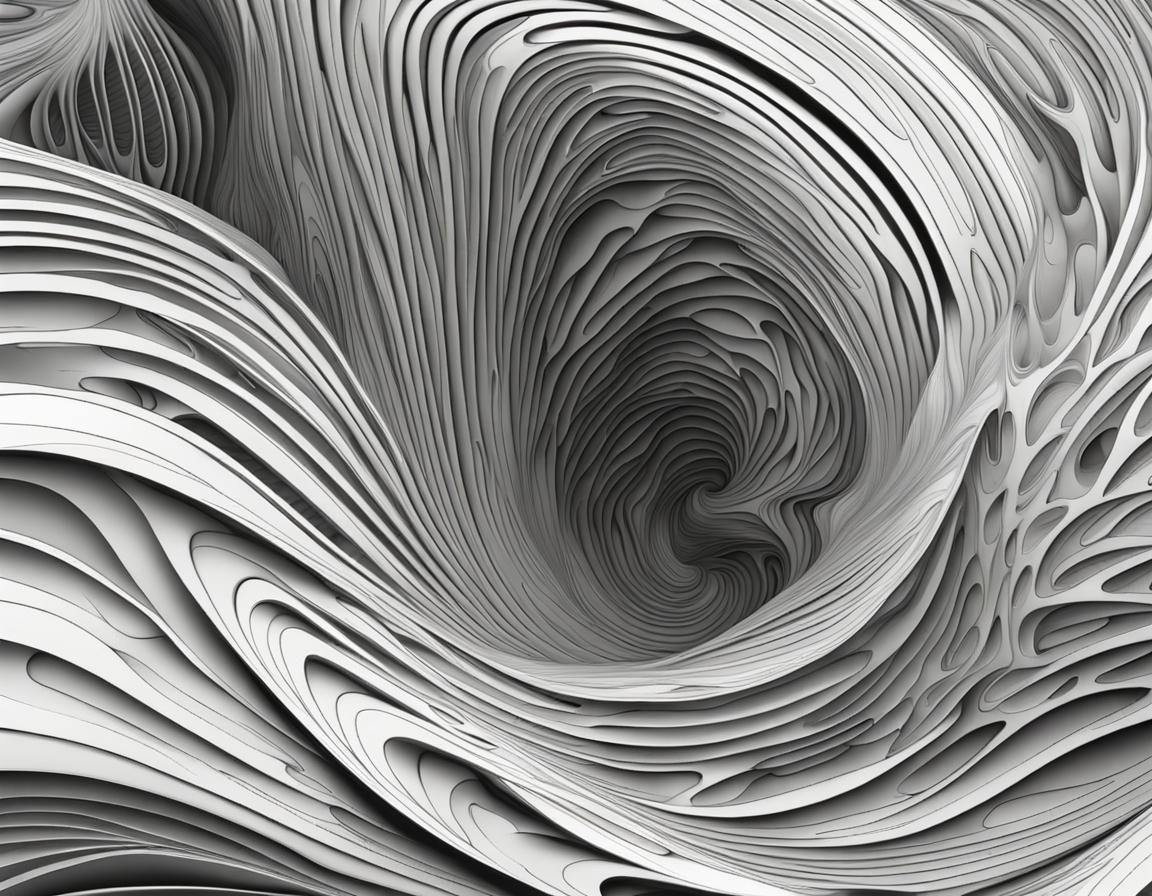 Calm Abstract Fractal with 3D Shading