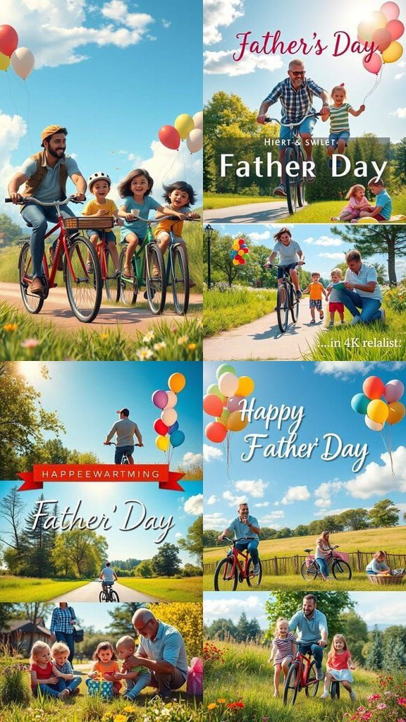 Father's Day Outdoor Collage in Realistic 4K