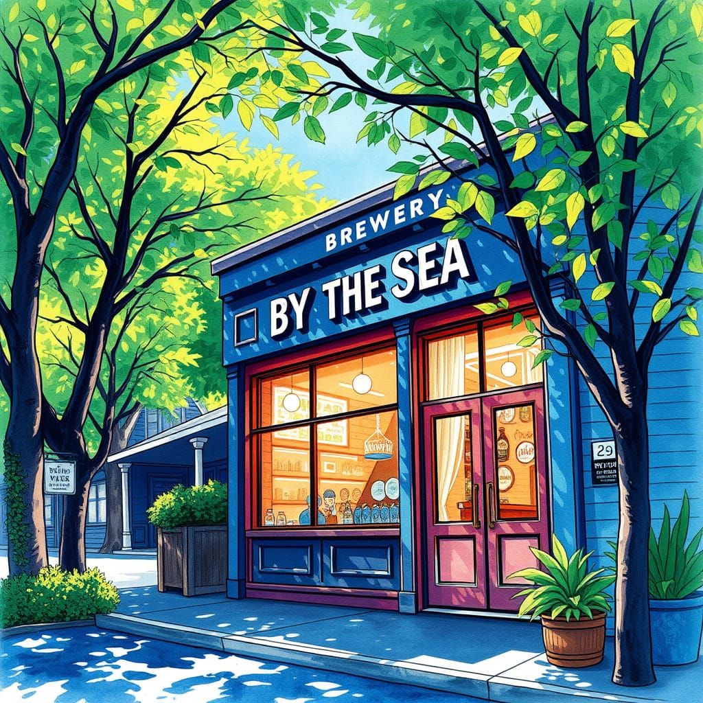By The Sea Brewery: Spring Sunlight in Watercolor