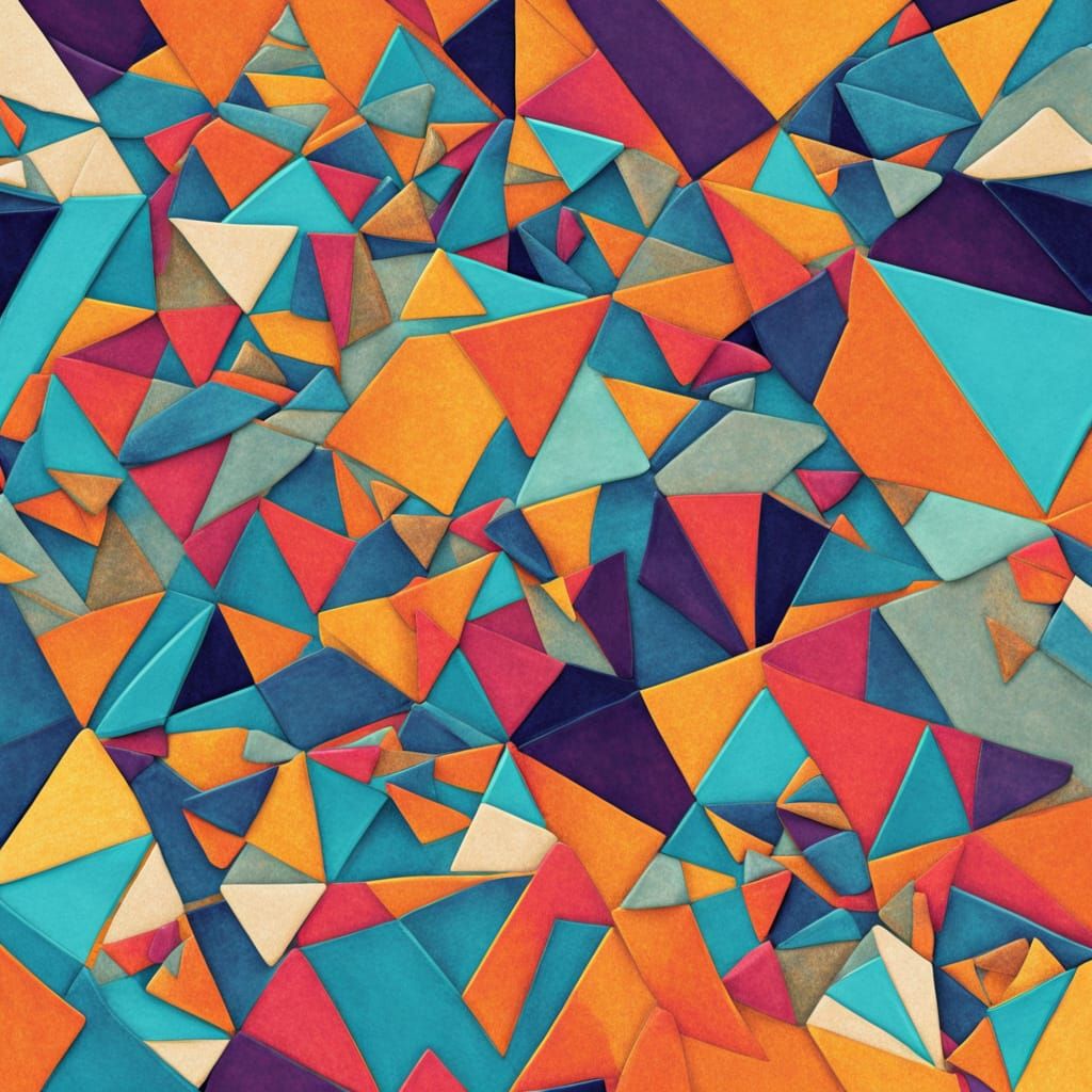 Bold Retrofuturistic Geometric Figures in Bright Colors