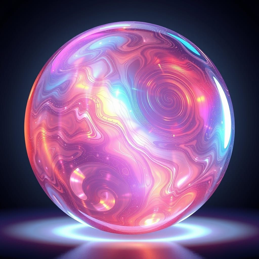 Ethereal Iridescent Orb in Cinematic Style