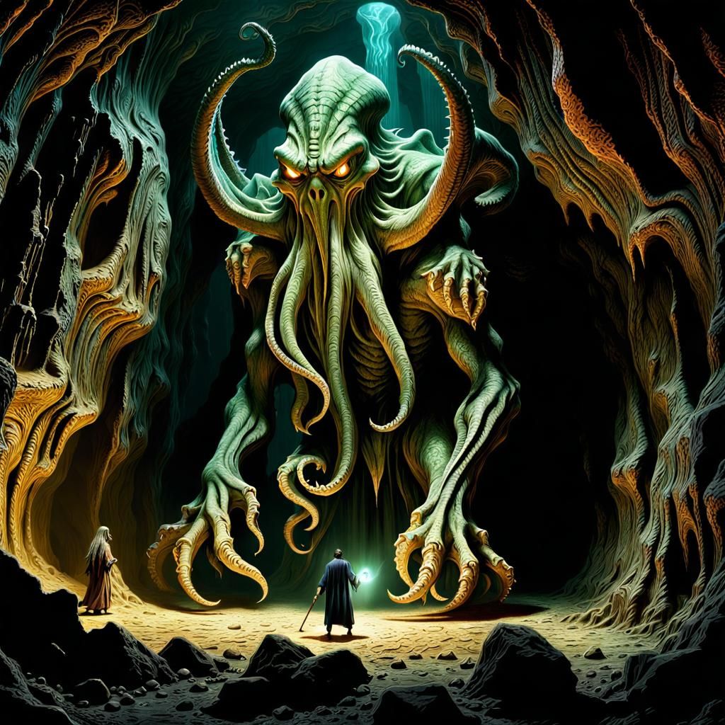 Sorcerer's Apprentice Summons Cthulhu in Cavern