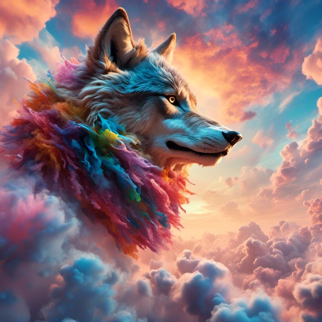 Wolf head in the sky