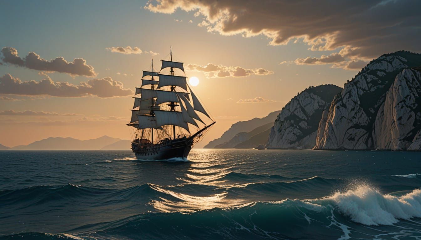 Sailing Vessel in the Gregale Wind