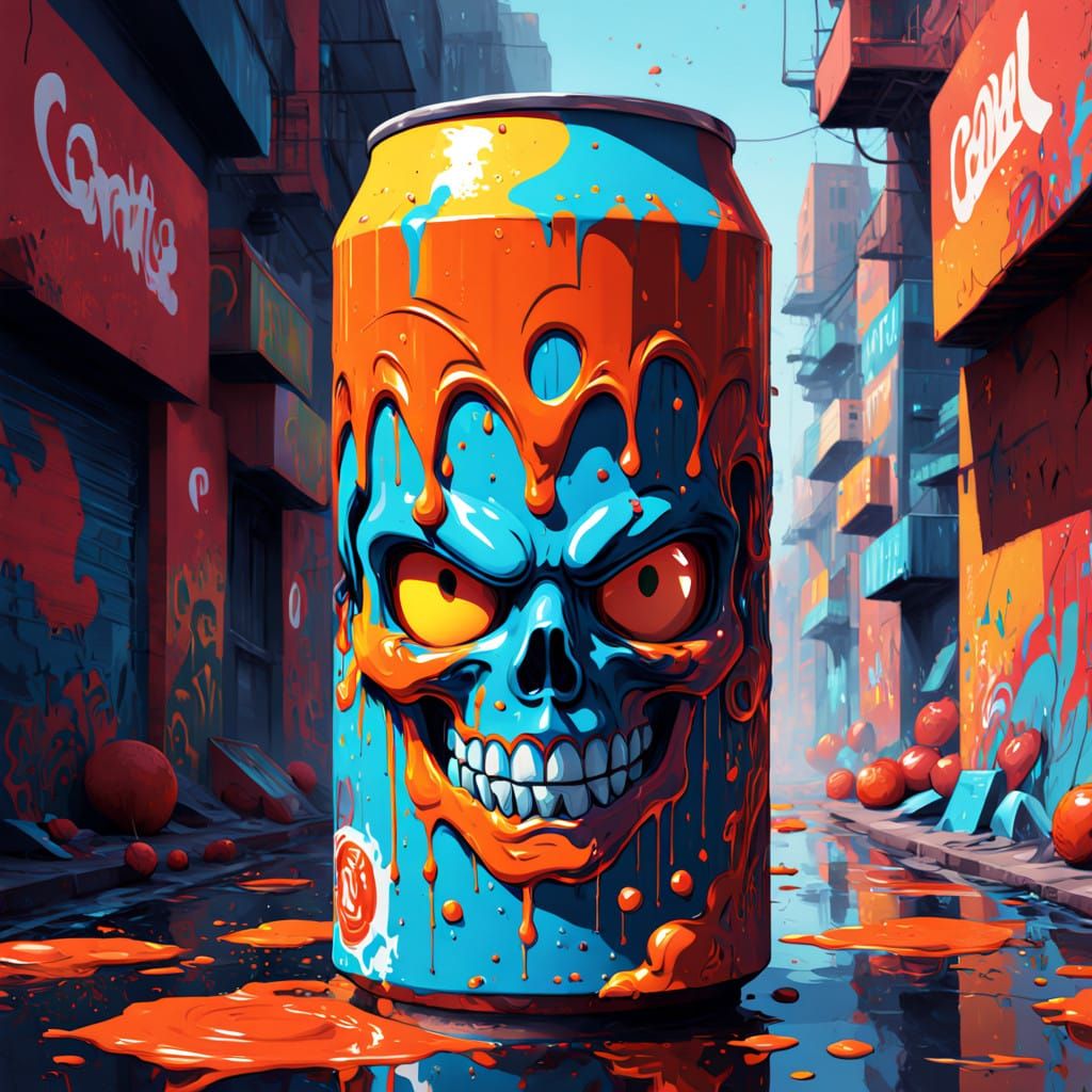 Vibrant Pop Art Can of Tomato Soup