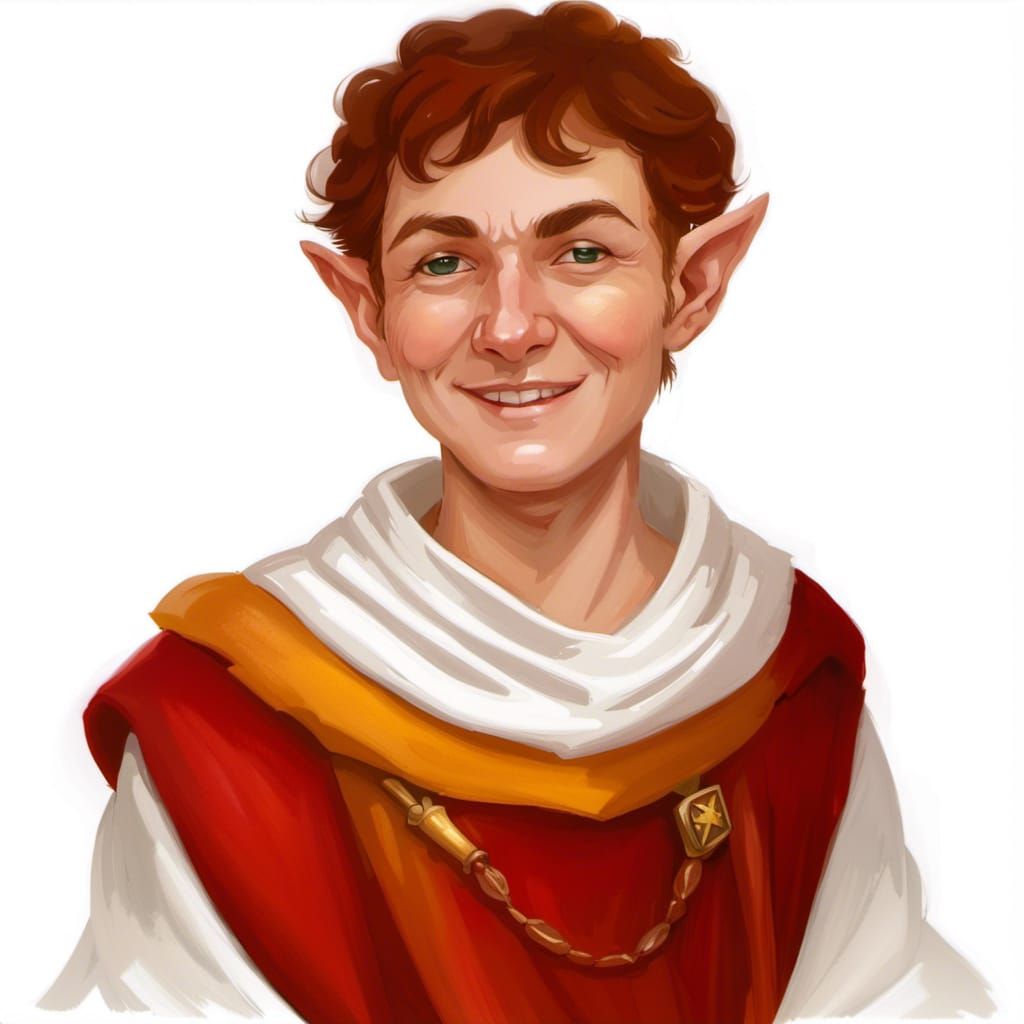 Friendly Halfling Cleric of the Sun God