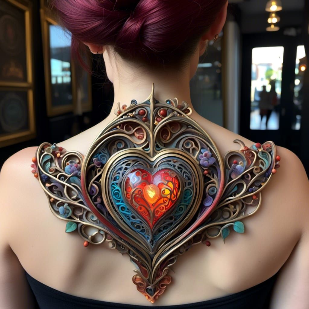 Sacred Heart Tattoo Entangled Design