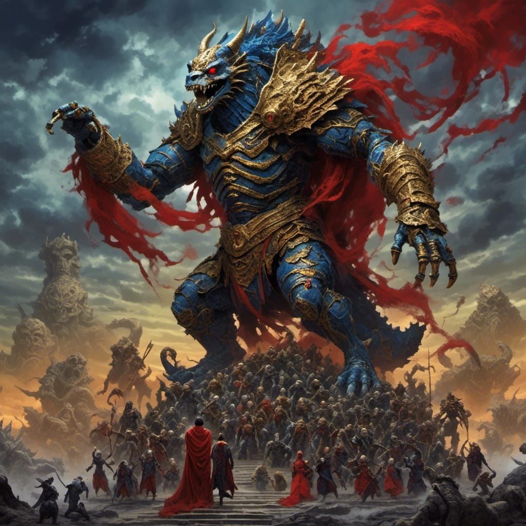 Undead Chimera-Kaiju Sermon in Pen and Pencil