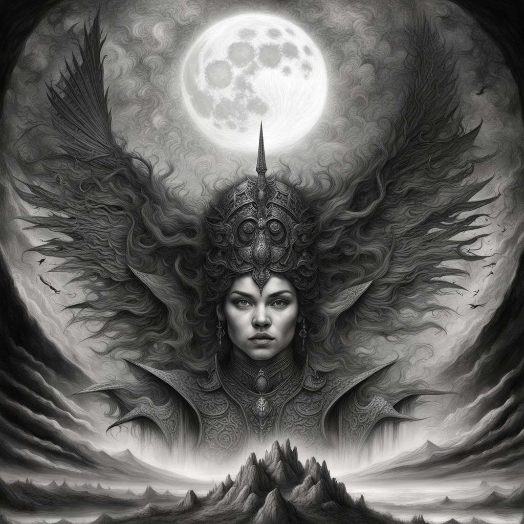 Epic Charcoal Drawing: East of the Sun, West of the Moon