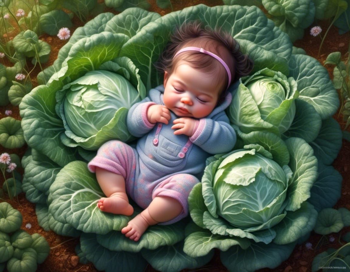 baby inside a cabbage