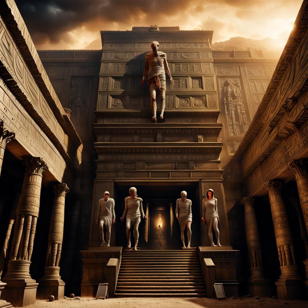 Hyperdetailed Halloween Mummy Digital Matte Painting