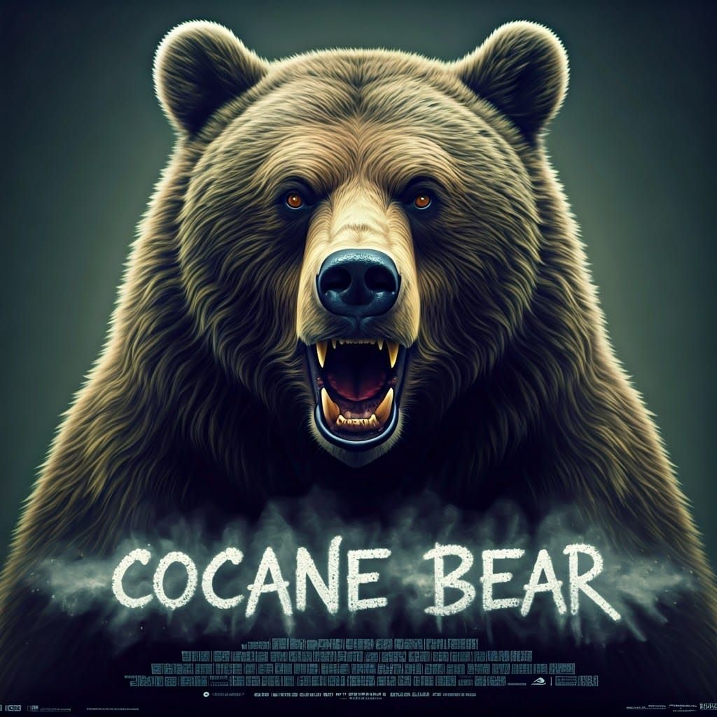 Hyperrealistic Movie Poster of a Psycho Cocaine Bear