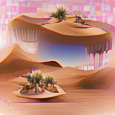 Arid Desert Mirage Under a Blazing Sun