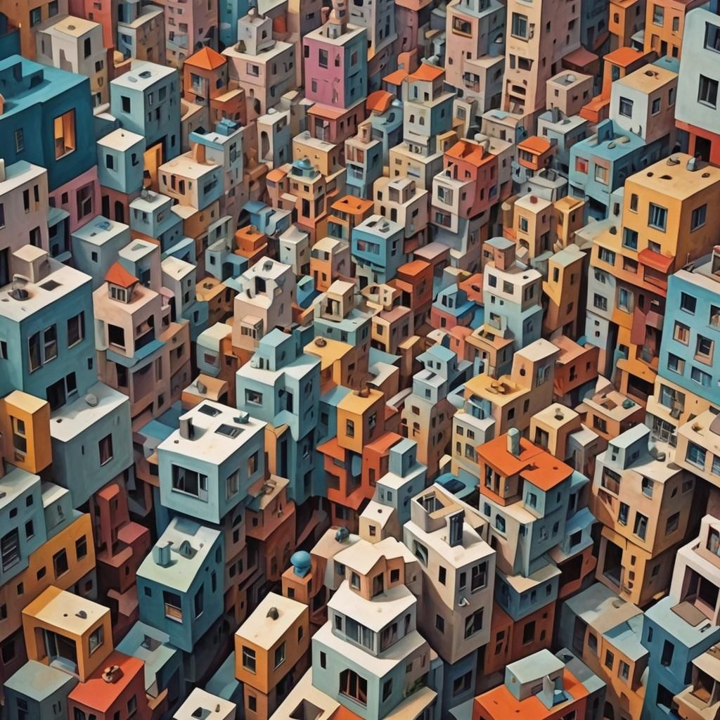 Distorted Dreamscape: Surreal Unease in Vivid Contrast