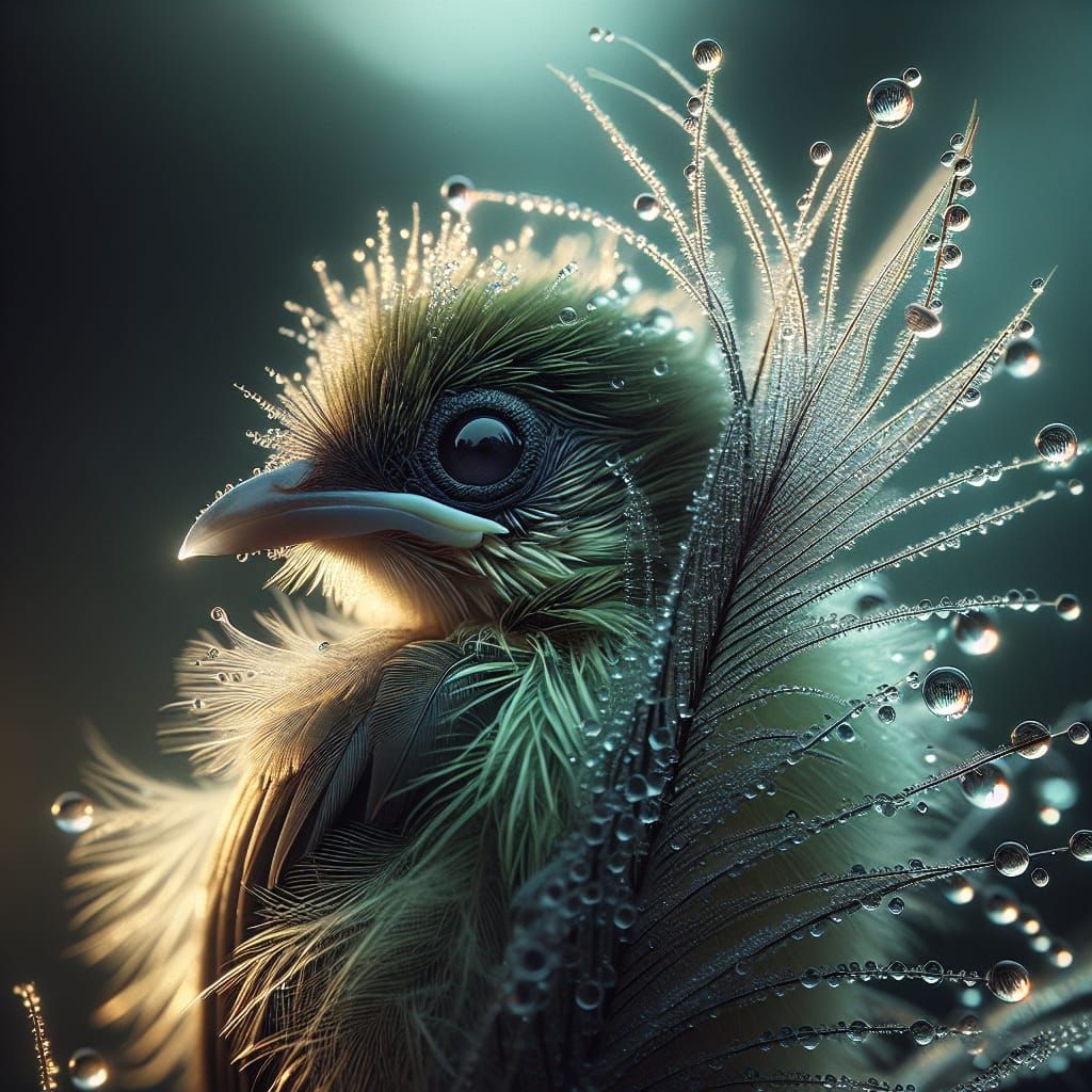 Early Morning Baby Grenadier in Dewy Macro Close-up