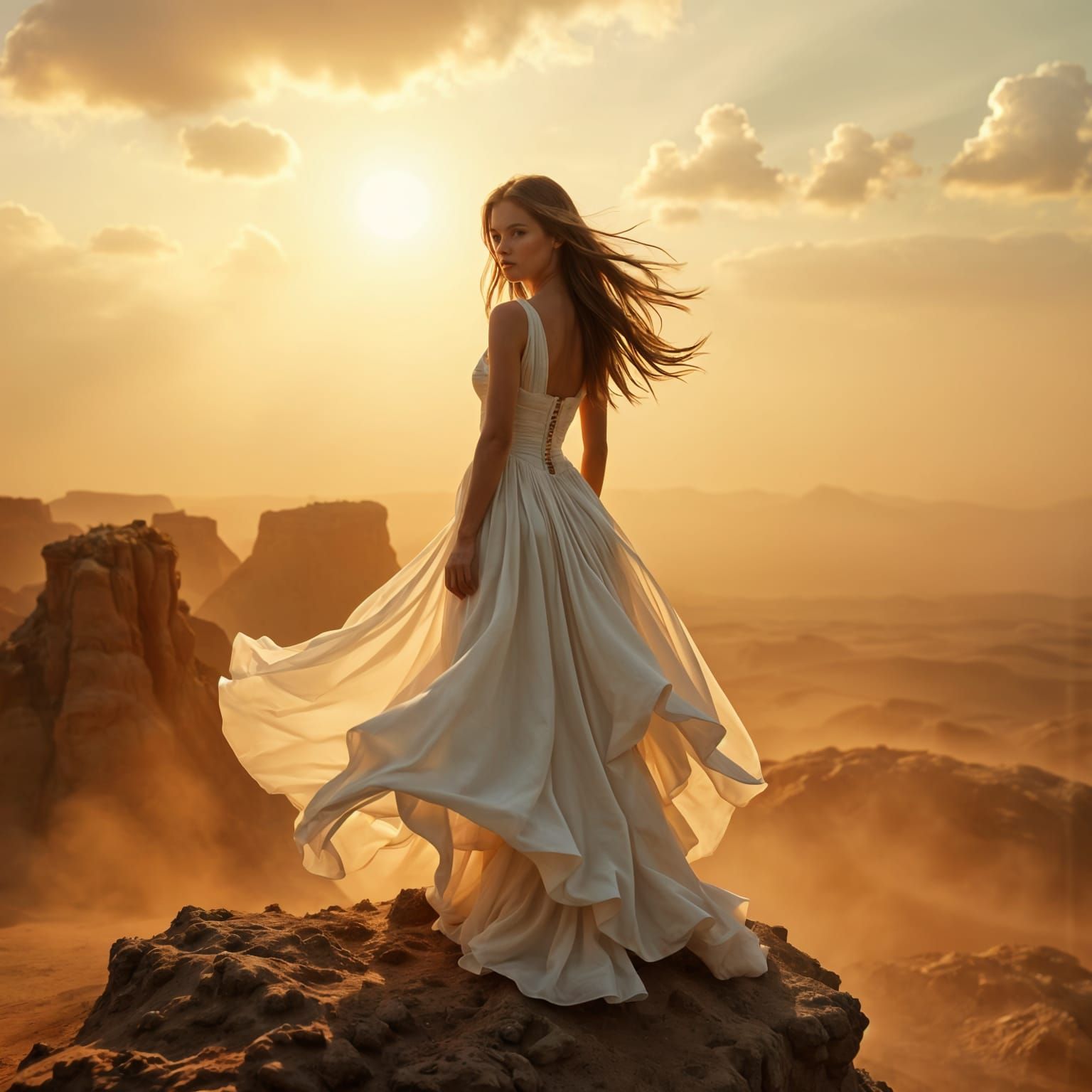 Surreal Desert Butterfly in a Turbulent Sandstorm