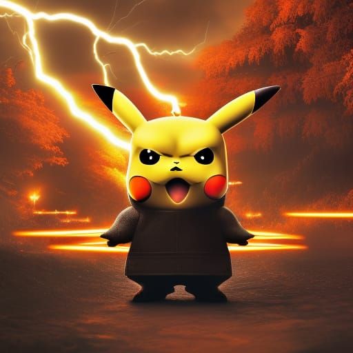 Darth Pikachu Using Force Lightning