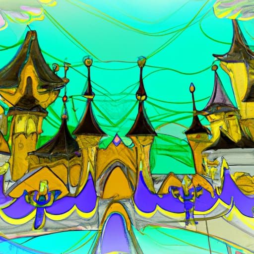 Futuristic Dark Castle in 8K 3D Pencil Sketch