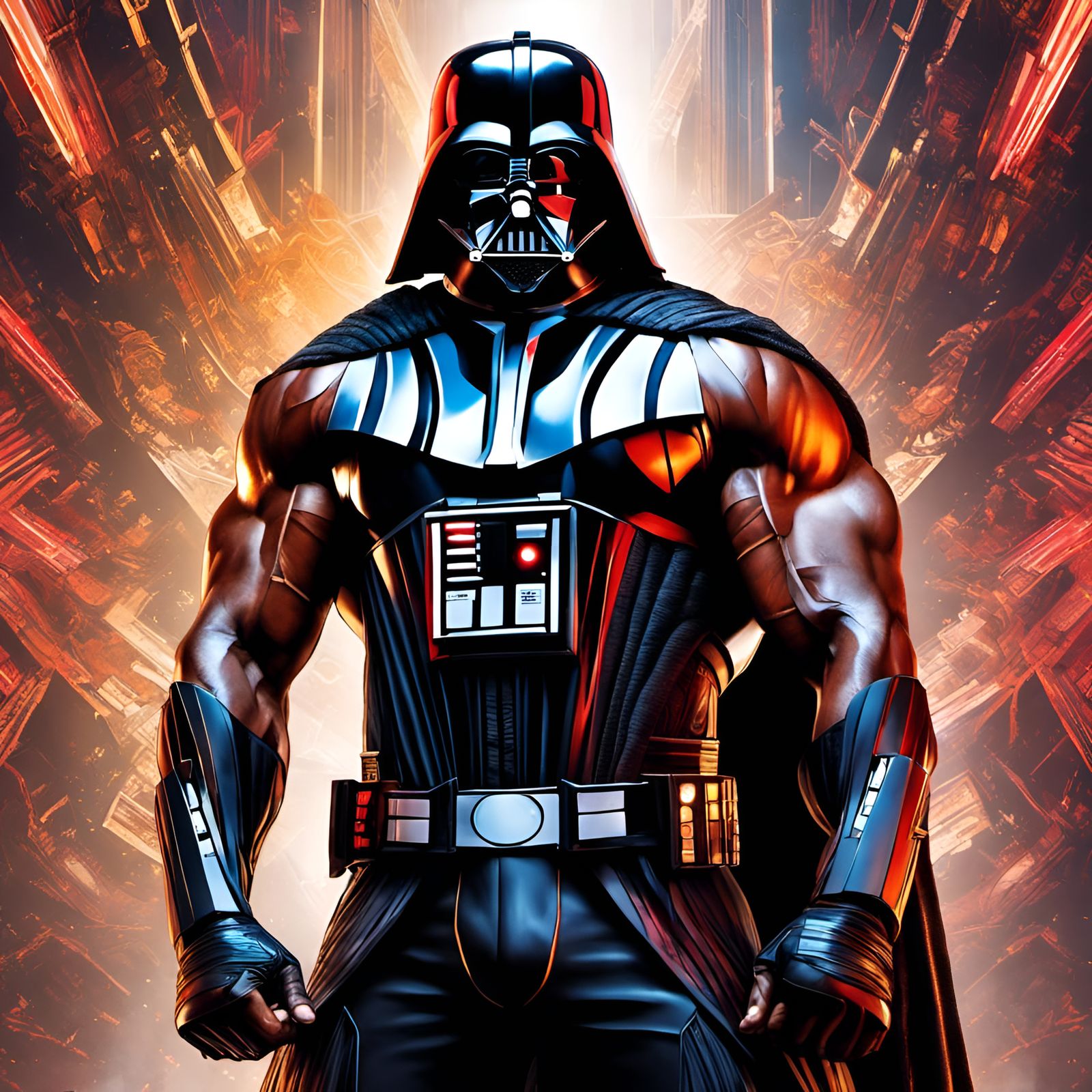 Muscular AC Slater as Darth Vader Portrait