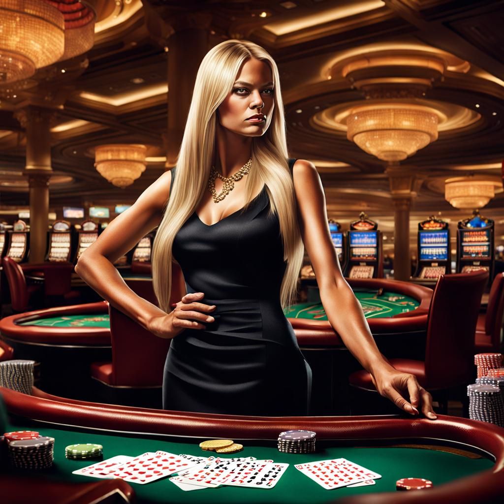 Voluptuous Black Jack Dealer Reveals Her Cards