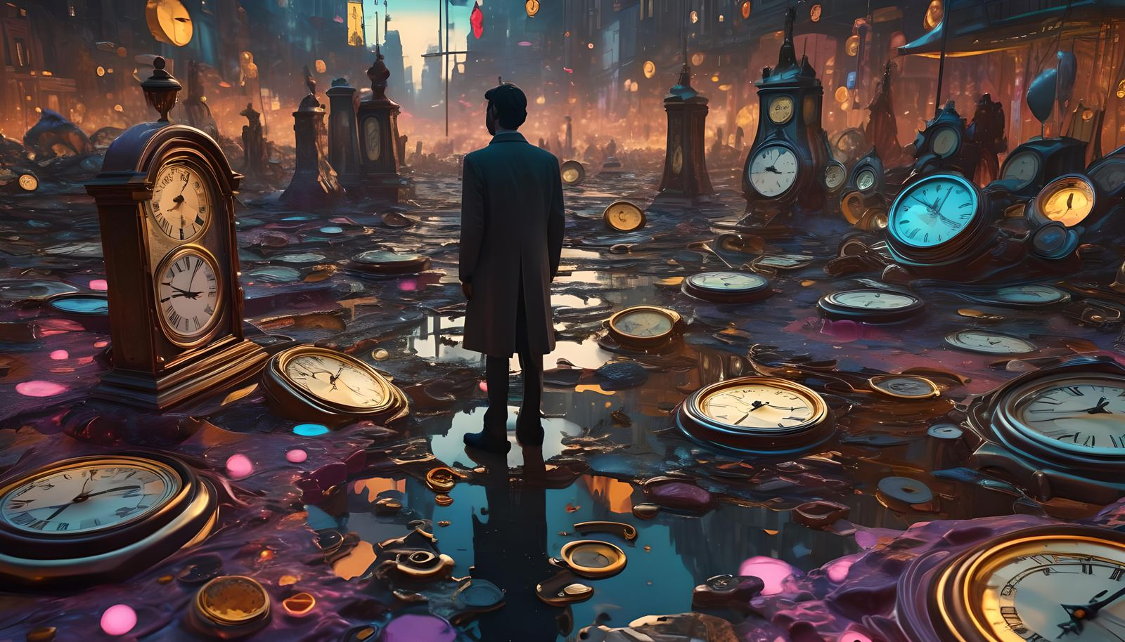 Surreal Melting Clocks in a Psychedelic Universe