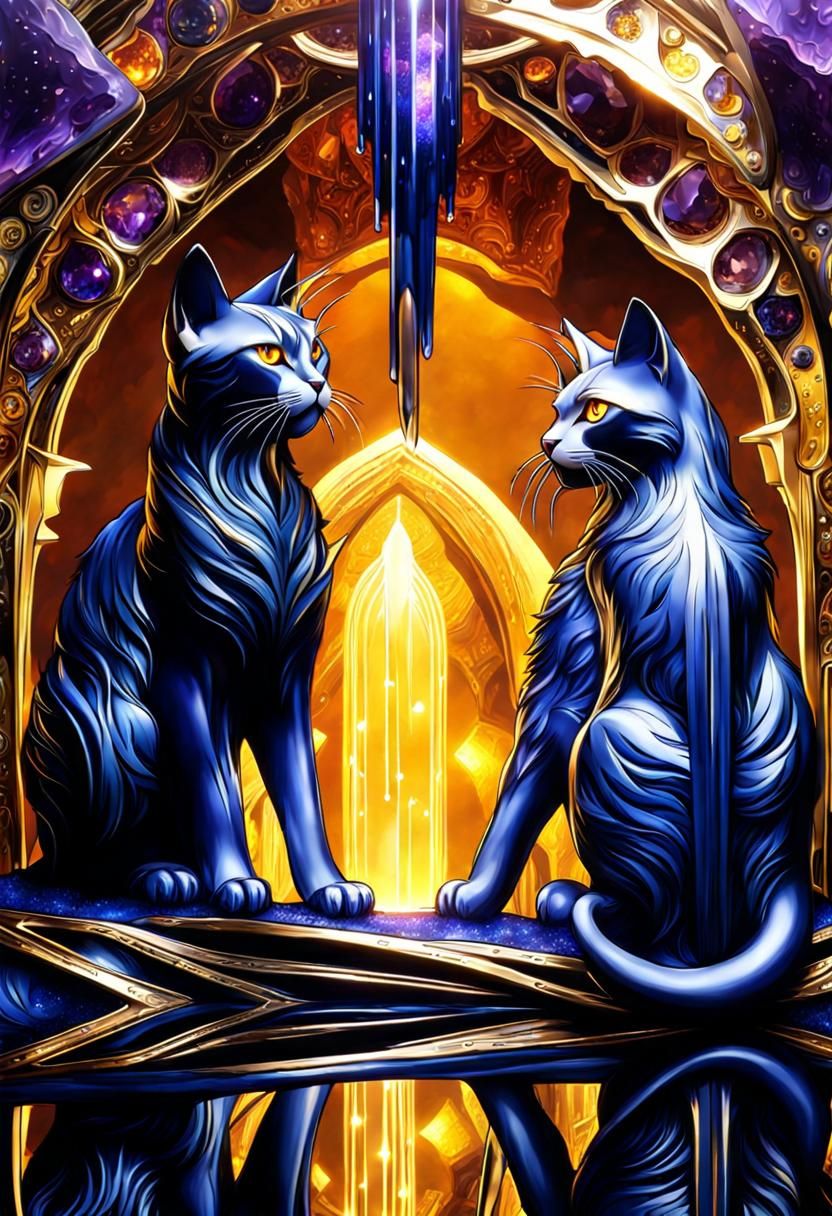 Crystal Cat Cave in Sci-Fi Style