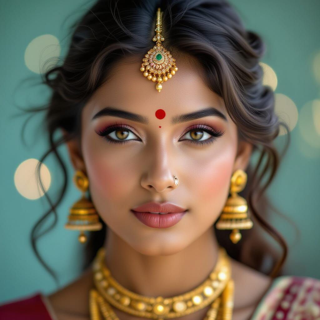 Indian Temple Dancer with Magical Aura