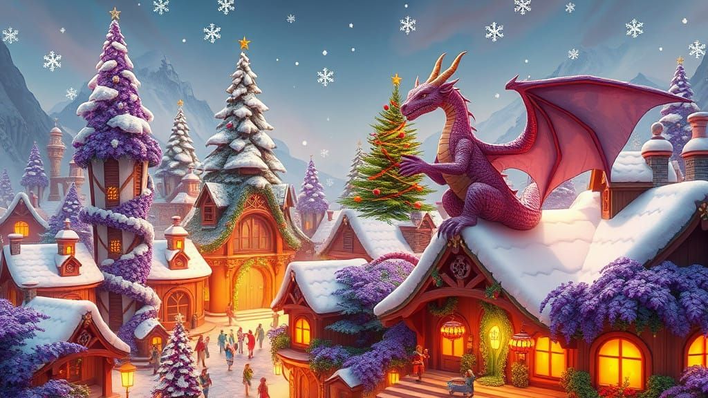 Enchanted Winter Wonderland of Dragonborn and Elves