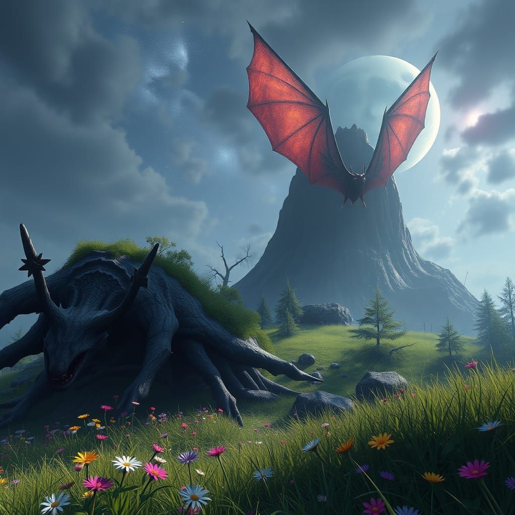 Fantastical Spring Meadow in Deep Color