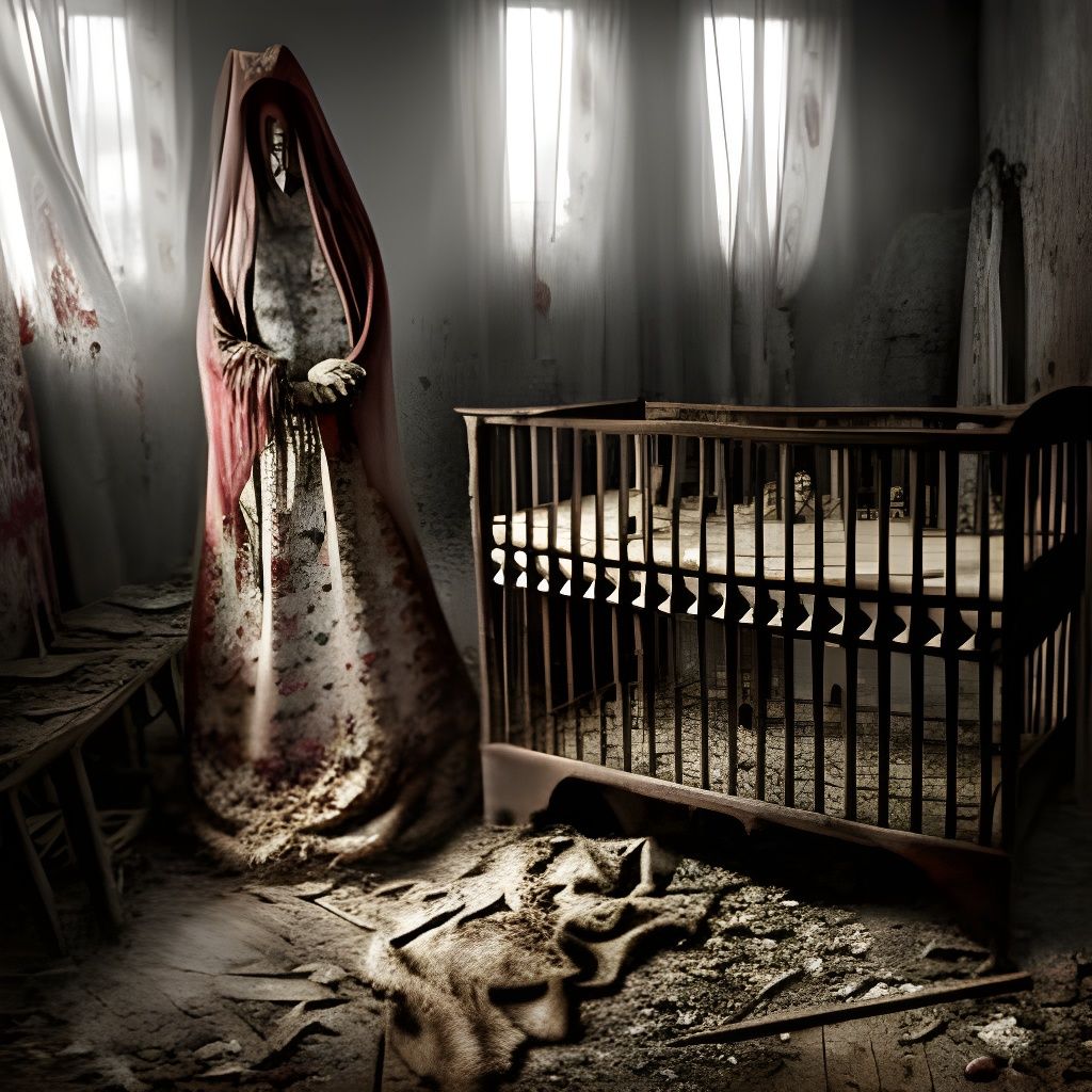 Creepy Ghost Haunts Abandoned Nursery