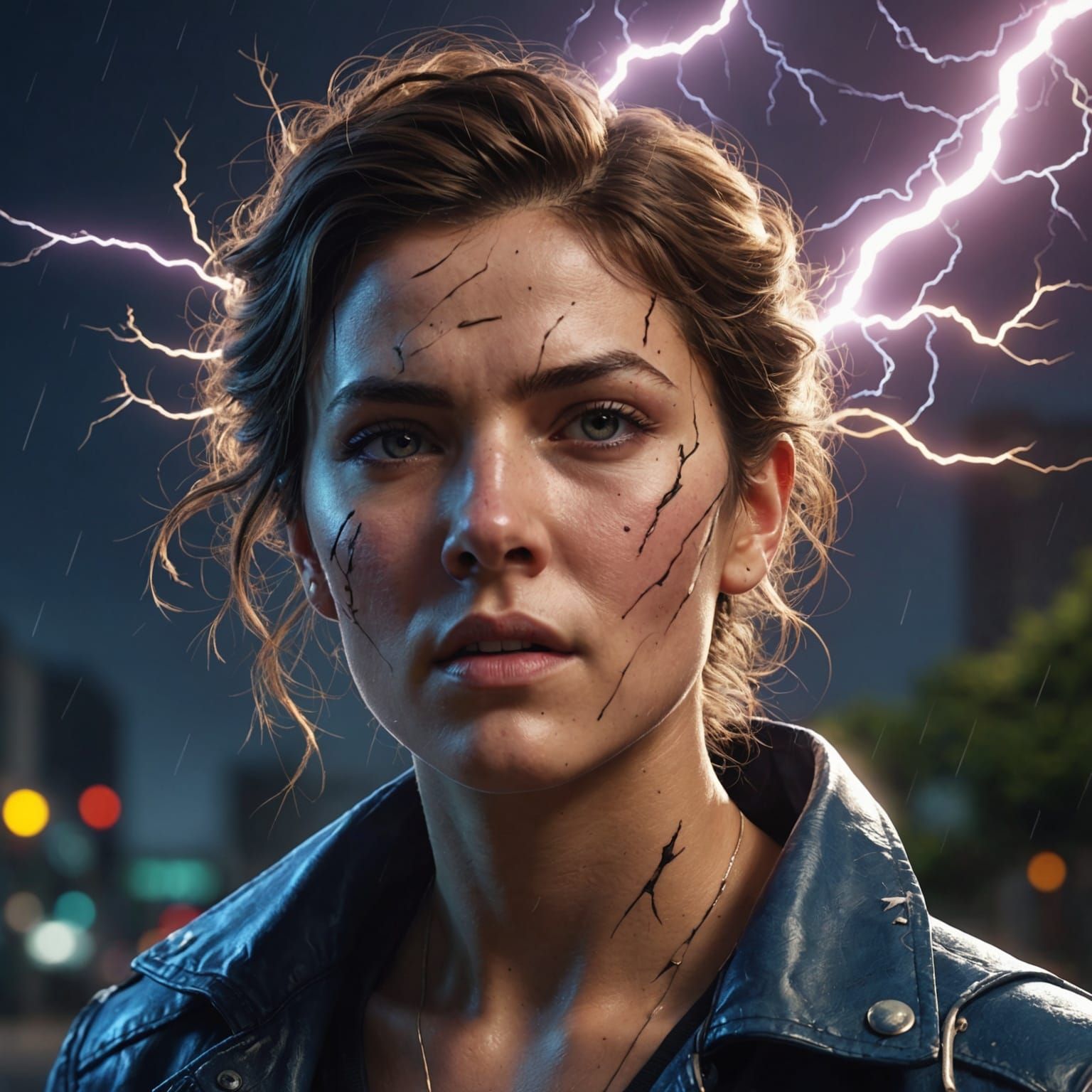 Lightning Spells Zap: A Hyperrealistic Onomatopoeia Image